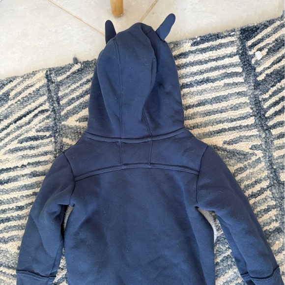 Oshkosh Blue Monster Terry Hoodie Sweatshirt 2T Toddler Embellished hood/front - Picture 4 of 5